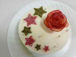 薔薇のクリスマスケーキ上から